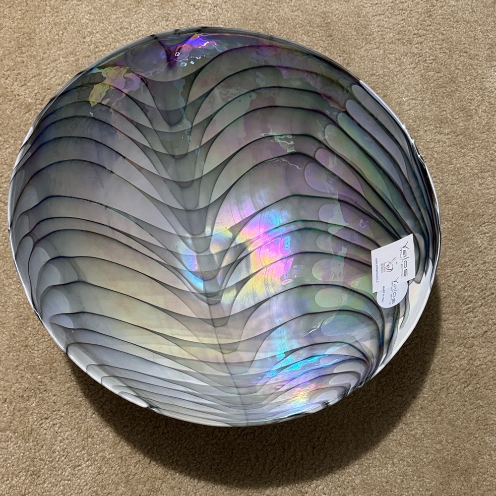 Iridescent Wave Pattern Ceramic Bowl